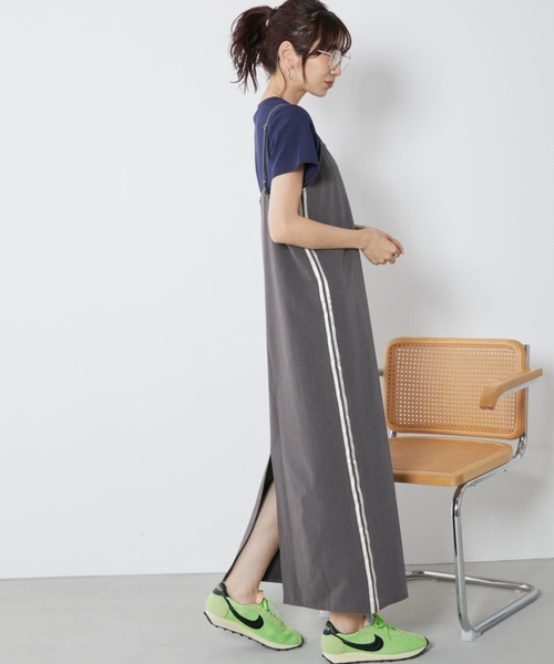 Auntie Rosa Holiday(アンティローザホリデー)の「サイドラインナローキャミワンピース(ワンピース・レディース・グレー/ブラック・FREE)」の5枚目の写真