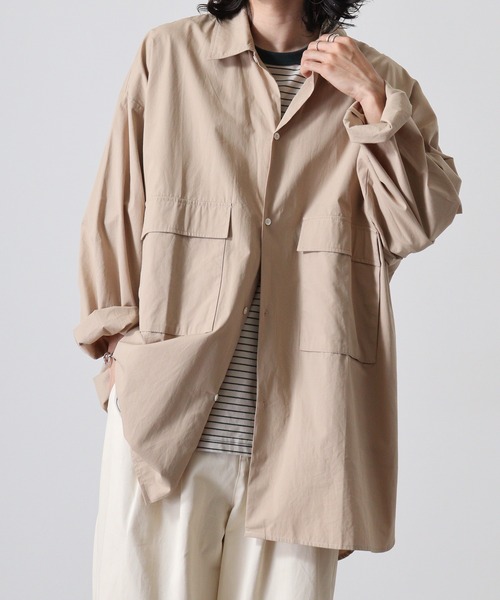 セール】ATELANE コットンブロードオーバーシャツコート（シャツ  