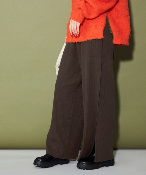 CITEN（シテン）の「＜CITEN＞ワイドニットパンツ（その他パンツ・レディース・ダークグレー/ダークブラウン・M/S）」の3枚目の写真