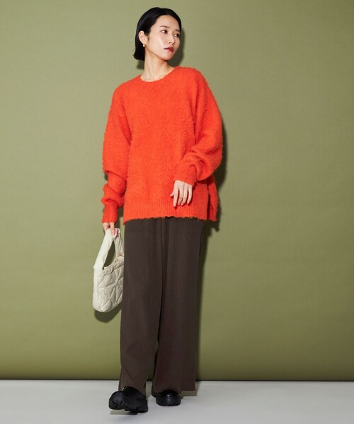 CITEN（シテン）の「＜CITEN＞ワイドニットパンツ（その他パンツ・レディース・ダークグレー/ダークブラウン・M/S）」の4枚目の写真