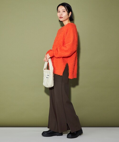 CITEN（シテン）の「＜CITEN＞ワイドニットパンツ（その他パンツ・レディース・ダークグレー/ダークブラウン・M/S）」の5枚目の写真