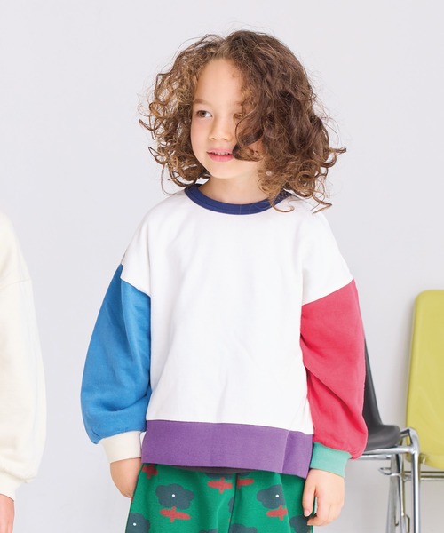 Life Support Products（ライフサポートプロダクツ）の「裏毛ムジトレーナー（スウェット・キッズ・ブラック/パープル/ピンク/オフホワイト/レッド/ホワイト系その他/杢グレー/エメラルド/マスタード/チャコール・90/100/110/120/80/130/95/140/150）」の3枚目の写真