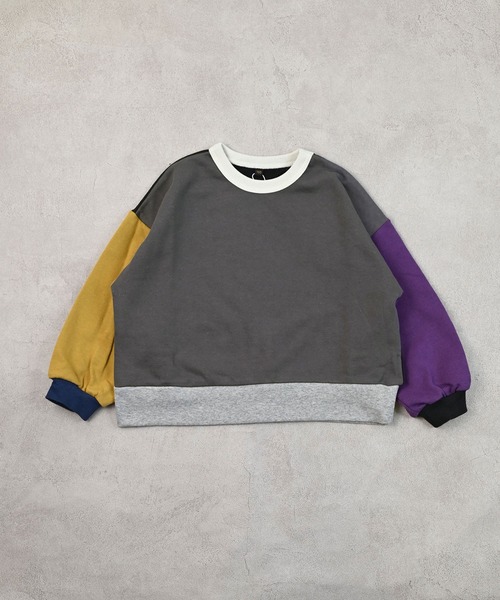 Life Support Products（ライフサポートプロダクツ）の「裏毛ムジトレーナー（スウェット・キッズ・ブラック/パープル/ピンク/オフホワイト/レッド/ホワイト系その他/杢グレー/エメラルド/マスタード/チャコール・90/100/110/120/80/130/95/140/150）」の5枚目の写真