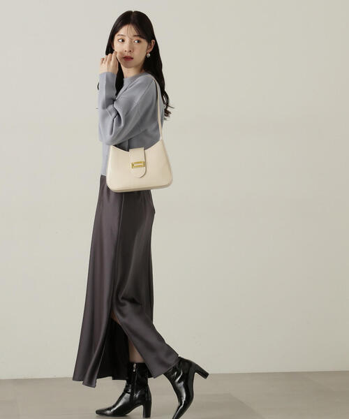 PROPORTION BODY DRESSING（プロポーションボディドレッシング）の「スリット入りサテンナロースカート / 1214220004（スカート・レディース・ダークグレー/ベージュ・SMALL/MEDIUM）」の5枚目の写真