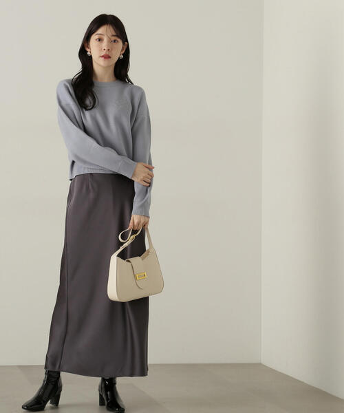 PROPORTION BODY DRESSING（プロポーションボディドレッシング）の「スリット入りサテンナロースカート / 1214220004（スカート・レディース・ダークグレー/ベージュ・SMALL/MEDIUM）」の7枚目の写真