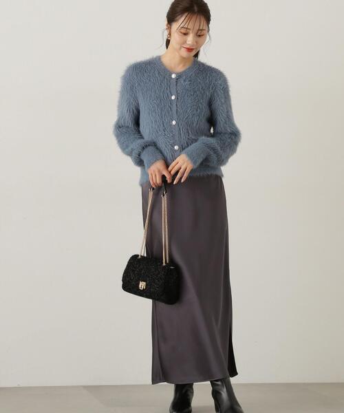 PROPORTION BODY DRESSING（プロポーションボディドレッシング）の「スリット入りサテンナロースカート / 1214220004（スカート・レディース・ダークグレー/ベージュ・SMALL/MEDIUM）」の8枚目の写真