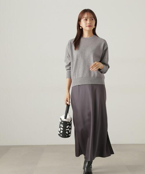 PROPORTION BODY DRESSING（プロポーションボディドレッシング）の「スリット入りサテンナロースカート / 1214220004（スカート・レディース・ダークグレー/ベージュ・SMALL/MEDIUM）」の12枚目の写真