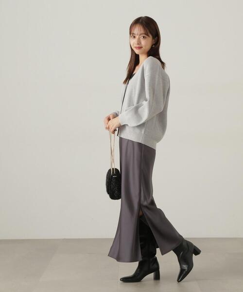 PROPORTION BODY DRESSING（プロポーションボディドレッシング）の「スリット入りサテンナロースカート / 1214220004（スカート・レディース・ダークグレー/ベージュ・SMALL/MEDIUM）」の15枚目の写真