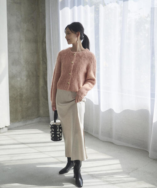 Rene ❁ フレンチリネン お花ボタンスカート38 Rene ❁ フレンチリネン お花ボタンスカート38 Rene ❁ フレンチリネン