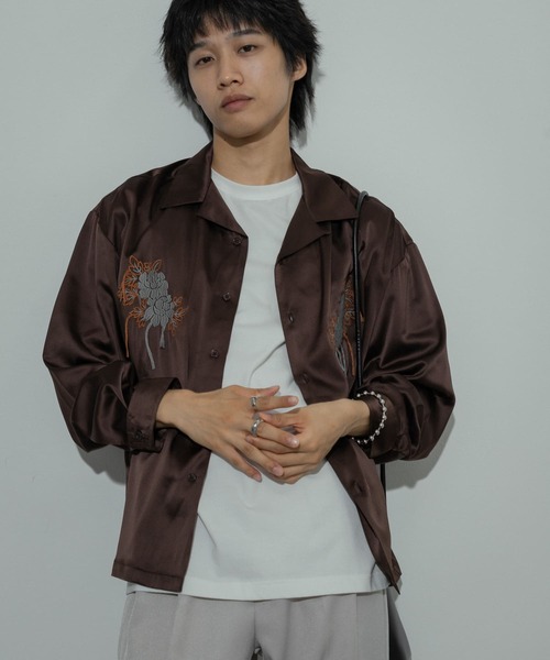 SENSE OF PLACE by URBAN RESEARCH(センスオブプレイスバイアーバンリサーチ)の「ボタニカルシシュウロングスリーブシャツ(シャツ/ブラウス・メンズ・ブラウン/グレー/ネイビー・MEDIUM/LARGE)」の18枚目の写真