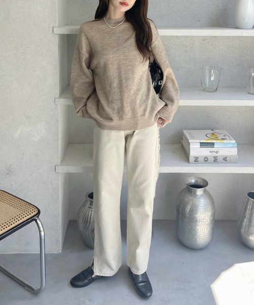新品未使用24FW archivio キラキラロゴ入りピンクセーター 38号 セール】 【洗える】ファンシーヤーンラメ ニット （ニット