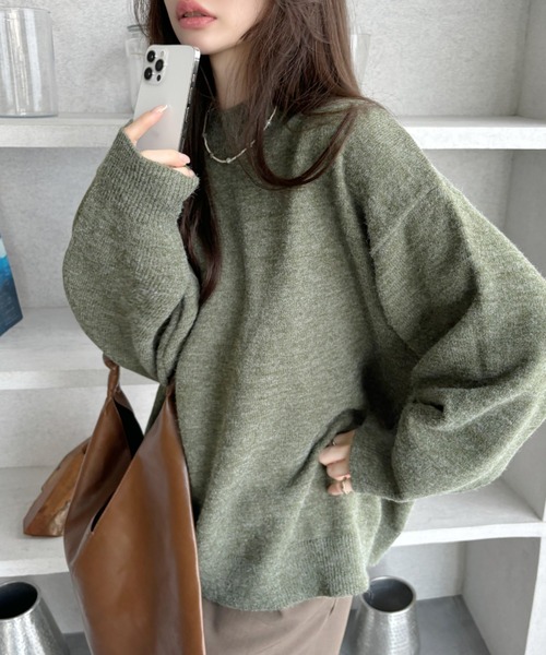 kirakiraShop(キラキラショップ)の「【累計お気に入り数20万人突破】 ミックスカラーゆるフワフワニット(ニット/セーター・レディース・ネイビー/ブラック/イエロー/グリーン/レッド/杢グレー/ベージュ/ライトブルー/パープル/ベージュ系その他/ベージュ系その他2・FREE)」の12枚目の写真