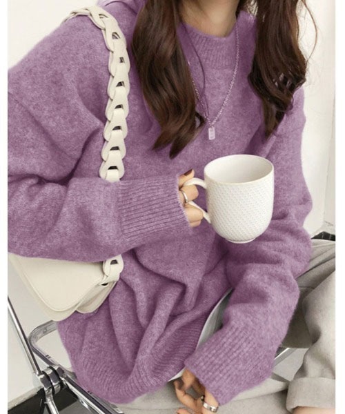 kirakiraShop(キラキラショップ)の「【累計お気に入り数20万人突破】 ミックスカラーゆるフワフワニット(ニット/セーター・レディース・ネイビー/ブラック/イエロー/グリーン/レッド/杢グレー/ベージュ/ライトブルー/パープル/ベージュ系その他/ベージュ系その他2・FREE)」の19枚目の写真