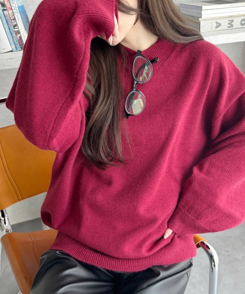 kirakiraShop(キラキラショップ)の「【累計お気に入り数20万人突破】 ミックスカラーゆるフワフワニット(ニット/セーター・レディース・ネイビー/ブラック/イエロー/グリーン/レッド/杢グレー/ベージュ/ライトブルー/パープル/ベージュ系その他/ベージュ系その他2・FREE)」の18枚目の写真
