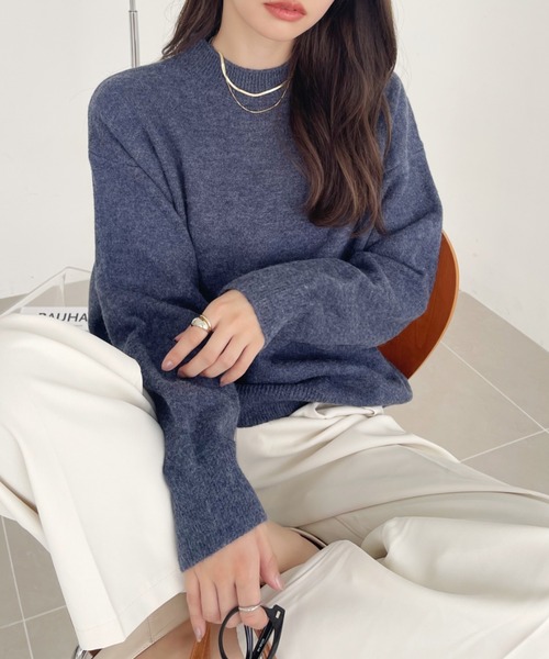 kirakiraShop（キラキラショップ）の「【累計販売数9万点突破の大ヒットニット】 ミックスカラーゆるニット（ニット/セーター・レディース・ネイビー/ブラック/イエロー/グリーン/レッド/杢グレー/ベージュ/ライトブルー/パープル/ベージュ系その他/ベージュ系その他2・FREE）」の19枚目の写真