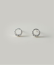 【金属アレルギー軽減】〈silver925〉CZサークルピアス