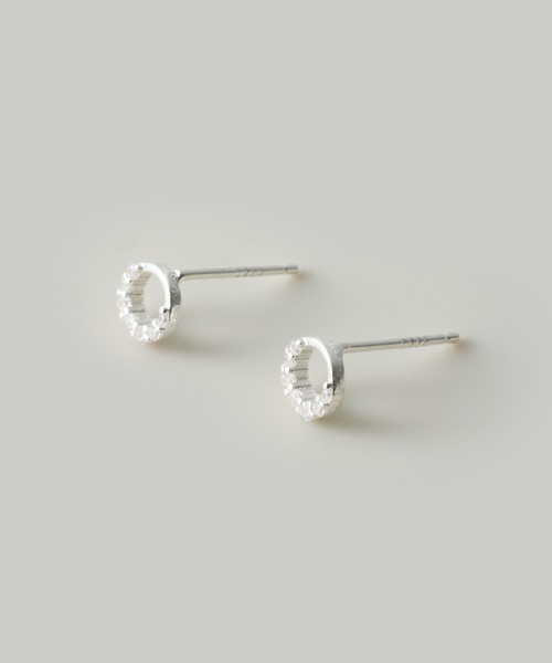 Jolie Toujours(ジョリトゥジュール)の「【金属アレルギー軽減】〈silver925〉CZサークルピアス(ピアス(両耳用)・レディース・シルバー・FREE)」の2枚目の写真