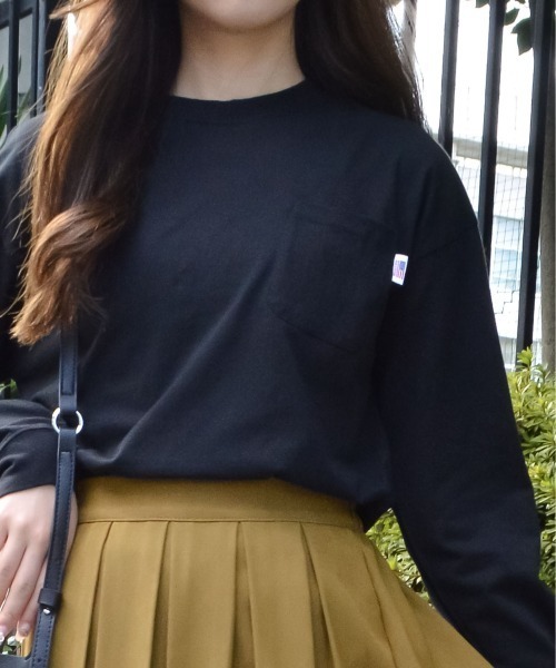 spiritoso(スピリトーゾ)の「【spiritoso】USAコットン ロンTEE(Tシャツ/カットソー・レディース・ブラック/ブルー系その他/ベージュ/パープル/カーキ・FREE)」の1枚目の写真