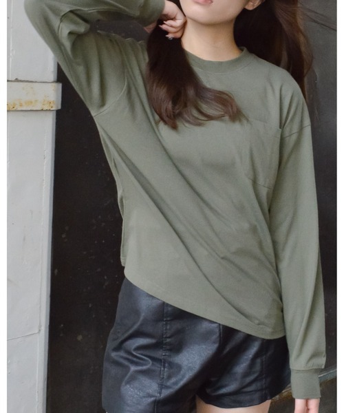 spiritoso(スピリトーゾ)の「【spiritoso】USAコットン ロンTEE(Tシャツ/カットソー・レディース・ブラック/ブルー系その他/ベージュ/パープル/カーキ・FREE)」の20枚目の写真