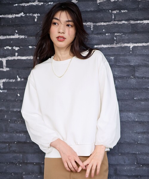 ANY(エニィ)の「チュールコンビダンボールプルオーバー(Tシャツ/カットソー・レディース・アイボリー系/ブラック系/ブルー系/ピンク系・F)」の22枚目の写真