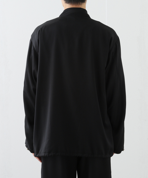 【SALE】MARKAWEAR コーチジャケット 黒 ウールシルク高密度タイプライター / コーチジャケット