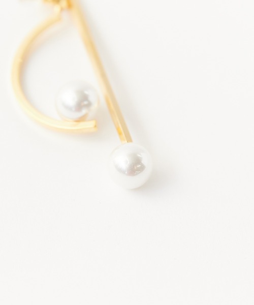 セール】2連 フックパールピアス 両耳（ピアス（両耳用