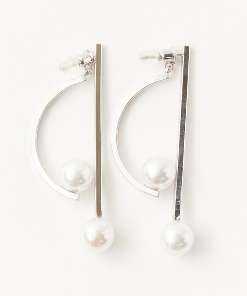 セール】2連 フックパールピアス 両耳（ピアス（両耳用