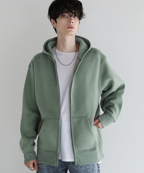 ASTRONOMY(アストロノミー)の「Buyer's select/裏起毛ヘビーウェイトビッグシルエットジップパーカー(パーカー・メンズ・チャコール/グリーン/ブラウン/グレー/ブラック・L/LL/M)」の15枚目の写真