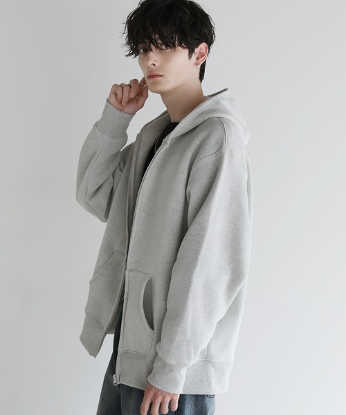 ASTRONOMY(アストロノミー)の「Buyer's select/裏起毛ヘビーウェイトビッグシルエットジップパーカー(パーカー・メンズ・チャコール/グリーン/ブラウン/グレー/ブラック・L/LL/M)」の8枚目の写真