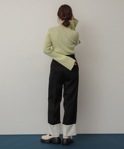 SENSE OF PLACE by URBAN RESEARCH(センスオブプレイスバイアーバンリサーチ)の「ワイドターンバックパンツ(その他パンツ・レディース・ブラック/カーキ/ベージュ・SMALL/MEDIUM)」の12枚目の写真