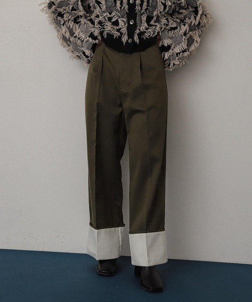 SENSE OF PLACE by URBAN RESEARCH(センスオブプレイスバイアーバンリサーチ)の「ワイドターンバックパンツ(その他パンツ・レディース・ブラック/カーキ/ベージュ・SMALL/MEDIUM)」の13枚目の写真