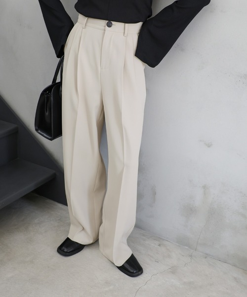 select MOCA(セレクトモカ)の「ハイウエストセンタープレススラックス(スラックス・レディース・アイボリー/ブラック/グレー/ダークベージュ・SMALL/MEDIUM/LARGE)」の16枚目の写真