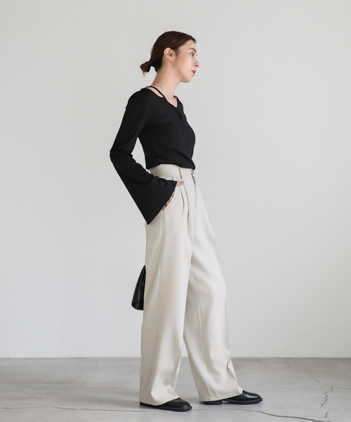 select MOCA(セレクトモカ)の「ハイウエストセンタープレススラックス(スラックス・レディース・アイボリー/ブラック/グレー/ダークベージュ・SMALL/MEDIUM/LARGE)」の21枚目の写真