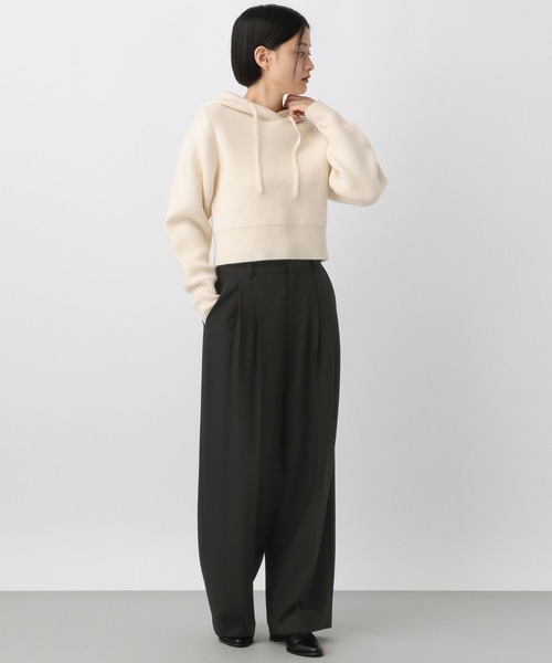 セール】コンパクトフードニットプルオーバー（ニット/セーター