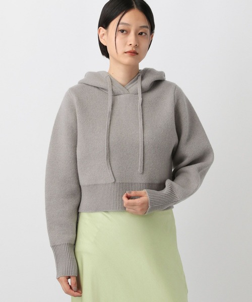 セール】コンパクトフードニットプルオーバー（ニット/セーター）｜A