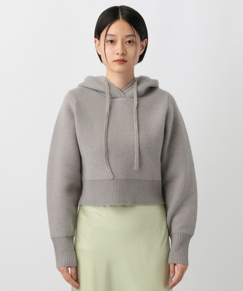 【新品未使用】ebure 24aw ニット セール】コンパクトフードニットプルオーバー（ニット/セーター）｜A