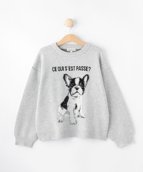 SHOO・LA・RUE(シューラルー)の「◆【110-140cm/リンク/男女兼用】アニマルモチーフニット(ニット/セーター・キッズ・ホワイト系/グレー/パープル・11/12/13/14)」の3枚目の写真