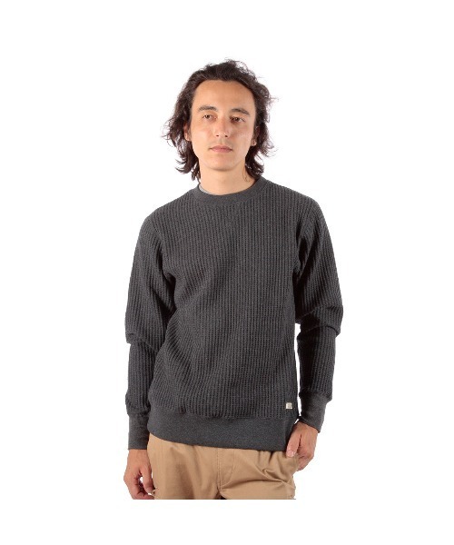 Foxfire(フォックスファイヤー)の「ヘビーワッフルクルー(スウェット・メンズ・ブラック/チャコール/エメラルド・M/L/XL)」の3枚目の写真