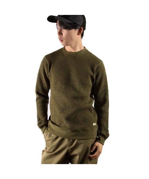 Foxfire(フォックスファイヤー)の「ヘビーワッフルクルー(スウェット・メンズ・ブラック/チャコール/エメラルド・M/L/XL)」の13枚目の写真