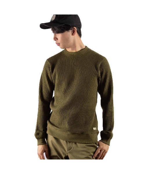 Foxfire(フォックスファイヤー)の「ヘビーワッフルクルー(スウェット・メンズ・ブラック/チャコール/エメラルド・M/L/XL)」の7枚目の写真