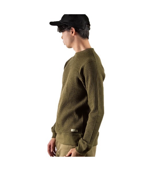 Foxfire(フォックスファイヤー)の「ヘビーワッフルクルー(スウェット・メンズ・ブラック/チャコール/エメラルド・M/L/XL)」の8枚目の写真