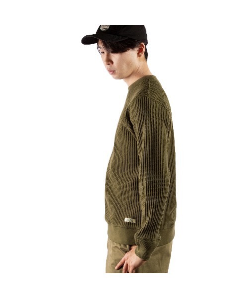 Foxfire(フォックスファイヤー)の「ヘビーワッフルクルー(スウェット・メンズ・ブラック/チャコール/エメラルド・M/L/XL)」の9枚目の写真