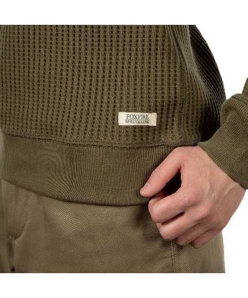Foxfire(フォックスファイヤー)の「ヘビーワッフルクルー(スウェット・メンズ・ブラック/チャコール/エメラルド・M/L/XL)」の12枚目の写真
