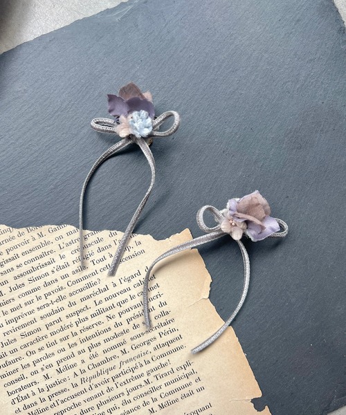 m.soeur（エムスール）の「ベルベットリボンのピアス（ピアス（両耳用）・レディース・ブラック/グレー/ホワイト/ピンク・FREE）」の7枚目の写真