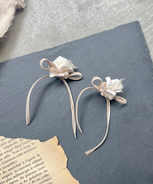 m.soeur（エムスール）の「ベルベットリボンのピアス（ピアス（両耳用）・レディース・ブラック/グレー/ホワイト/ピンク・FREE）」の5枚目の写真