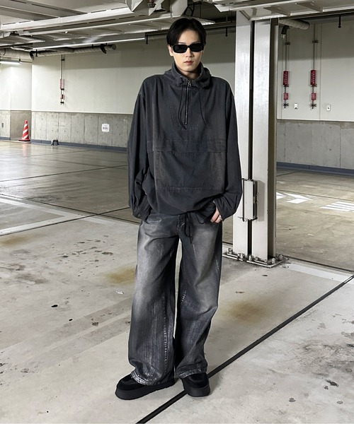 セール】箔プリントワイドストレートデニム（デニムパンツ）｜sedacle