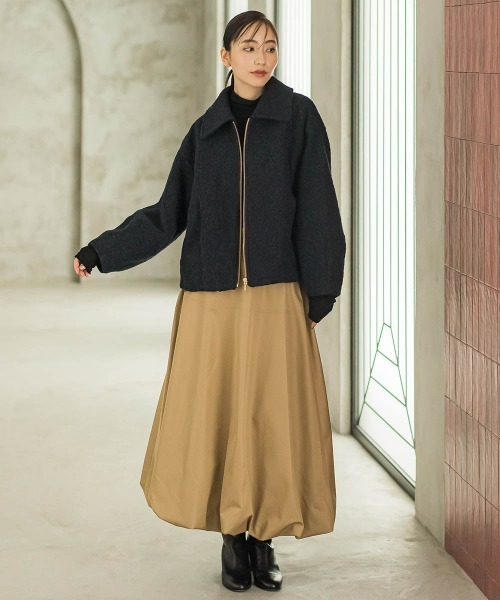 Droite lautreamont(ドロワットロートレアモン)の「【WEB限定】フライス編みZIPブルゾン(ブルゾン・レディース・ネイビー/オフホワイト・M)」の19枚目の写真