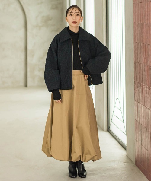 Droite lautreamont(ドロワットロートレアモン)の「【WEB限定】フライス編みZIPブルゾン(ブルゾン・レディース・ネイビー/オフホワイト・M)」の20枚目の写真