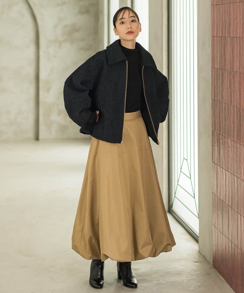 Droite lautreamont(ドロワットロートレアモン)の「【WEB限定】フライス編みZIPブルゾン(ブルゾン・レディース・ネイビー/オフホワイト・M)」の22枚目の写真