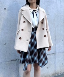 F i.n.t | ダブル釦Aラインピーコート/F&A/fint(ピーコート)